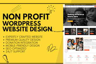 create wordpress non profit website, charity, ngo, nonprofit