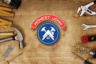 design handyman, home improvement and household, maintenance, remolding logo