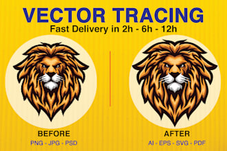 do manual vector tracing, redraw logo, convert to vector