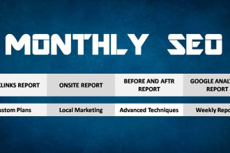 provide monthly SEO marketing services for your website