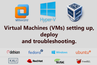 config vmware hyper v virtual box and install linux windows or unix os