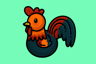 drawing cute kawaii and funny animal illustration