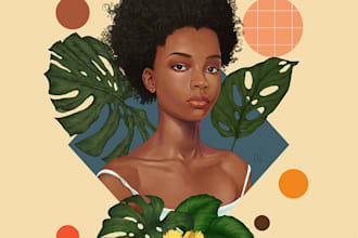 create vibrant portrait illustration