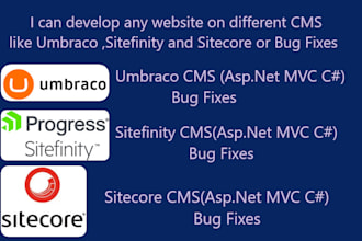 make any  website on different cms umbraco,sitefinity and sitecore