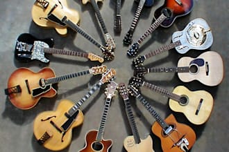 singing and strumming guitar