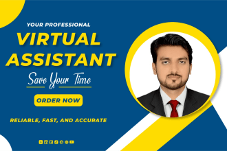 be your personal virtual assistant VA for data entry, research, and admin tasks