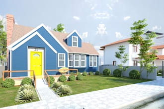 create interior ,exterior , 3d floor plan etc