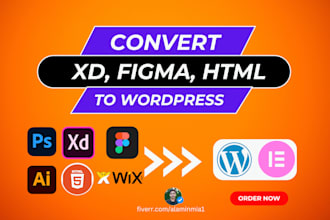 convert figma to wordpress, adobe xd to wordpress website, figma to elementor