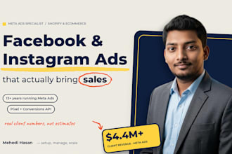 setup and manage shopify facebook ads campaign, instagram ads, meta ads manager