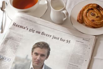 put your text and picture in NEWSPAPER