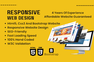 design and develop html, css, and bootstrap website