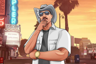 make vector gta v cartoon character 24 hourse done