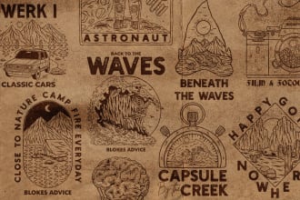 create handdrawn vintage tshirt design