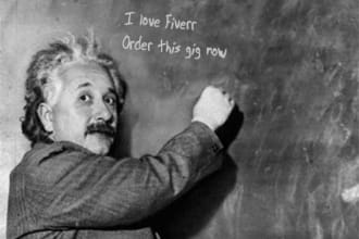 place your message written on board by Einstein 5 photos