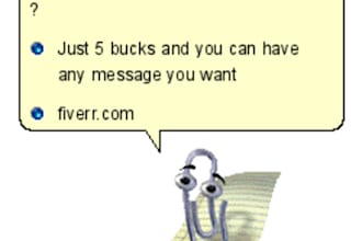 place your message on the infamous paperclip from Ms Office 5 photos