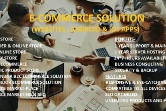 create ecommerce app and website for grocery, pharmacy, affiliate, b2b seller