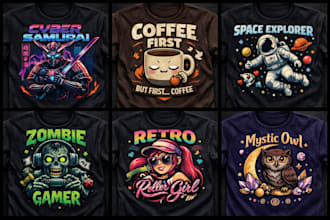 do custom creative and graphic t shirt design in 24 hours