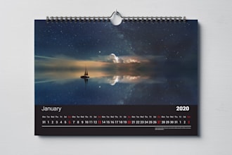 create professional desk and wall calendar in 24 hrs