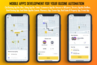 mobile android and ios app for real estate, booking, cab, bus, courier, laundry