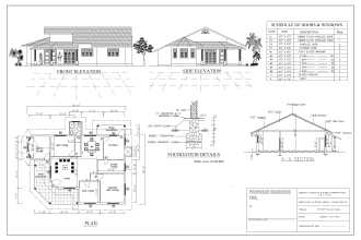 create 2d architectural floor plan for house renovation