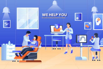 design incredible modern flat illustrations for web or apps