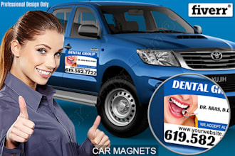 design professional car magnets to turn your vehicle into a mobile ad