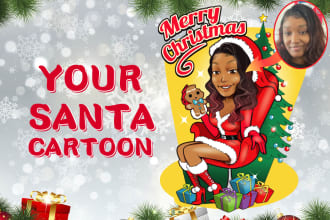 design your santa cartoon christmas logo