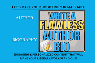 write a powerful author bio, book description or book blurb
