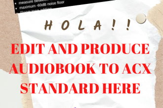 professionally edit, format and produce your audiobook to meet acx standard