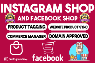 create instagram and facebook shop integrate with website