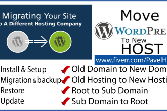 install setup and transfer wordpress site to new domain