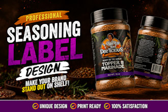 design a professional and unique seasoning spice or food label design