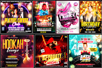 design dj club party birthday event hip hop concert nightclub ladies night flyer