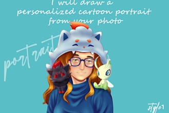 turn your photo into a fun and unique cartoon portrait, perfect for gifts