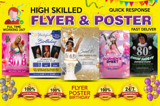 design professional awesome sweet 16 bday post club dj party event flyer poster