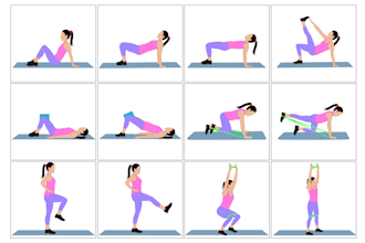 create exercise workout animation website or mobile apps