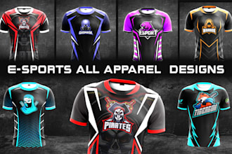 design sublimation esport jersey or full apparel package for gaming organization