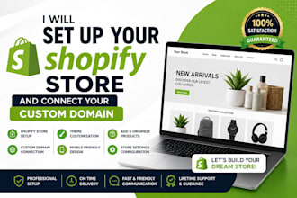 set up your shopify store and connect your custom domain