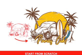 illustration hand drawn vintage retro t shirt design