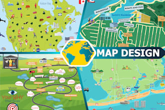design a travel and event map, city illustration, or site plan