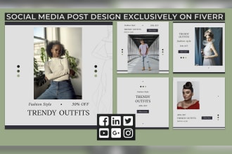 design social media posts for facebook, instagram, linkedin, and youtube