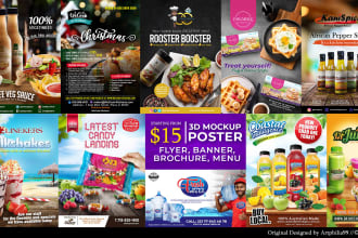 design food and beverage flyer, poster, brochure and menu