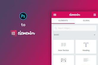 design psd to elementor builder