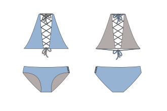 draw technical fashion illustration,flat, cad for swimwear