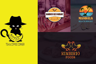 design coffee shop, food and restaurant logo