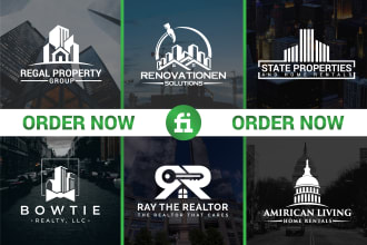 design minimal real estate, realtor, construction and company logo
