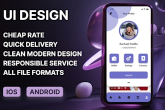 create modern ios android mobile app UI UX design