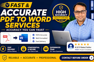 convert PDF to word, excel,jpeg and more accurate service