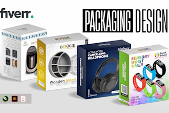 do modern product packaging design and custom box design