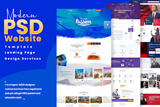 design amazing PSD web template, figma website design